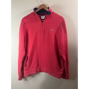 Lacoste Red Zip Up Sweater for Men
